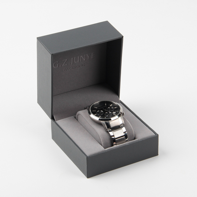 Watch Organizer Box Wholesale Black Watch Gift Box Custom Black Pu Leather Single Watch Box