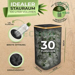 Almacenamiento de botellas de depósito Bolsa de transporte de bambú para vaciar Almacenamiento de residuos de vidrio Colector de botellas duradero - Product Image 3