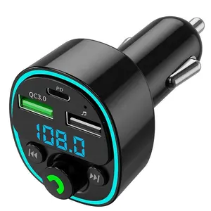 PD25W QC 3.1A Wireless handsfree Audio Car Mp3 Player car Kit Dual USB c Fast car Charger modulator Bluetooth fm transmitter