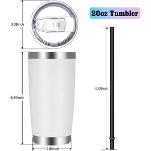 Oem 20oz Stainless Steel Tumbler Vacuum Insulated Double Wall With Lid And Straw Reusable <b>For</b> Travel <b>Hot</b> <b>Drinks</b> - Product Image 5