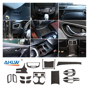 Pour X-Trail 2014 à 2018, véritable fibre de carbone souple, accessoires intérieurs de voiture, kits de décoration, autocollants - Product Image 1