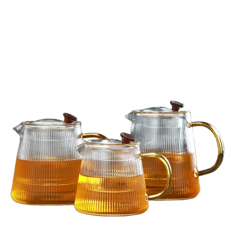 500Ml 800Ml 1000Ml ลาย Teapot Clear Borosilicat ดอกไม้แก้วชากาต้มน้ำแก้วที่ถอดออกได้กรอง