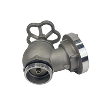 Robinet d'arrêt d'incendie DN50 PN16 type angle avec raccord Storz, volant à main, filetage BSP pour système de lutte contre l'incendie intérieur