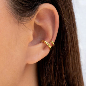 Boucles d'oreilles tendance non percées plaquées or 18 carats, en argent S925, pour femmes - Product Image 5