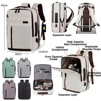 Nouveau sac à dos de voyage d'affaires unisexe avec logo personnalisé, film imperméable, extensible, pour ordinateur portable, sac à dos d'étudiant