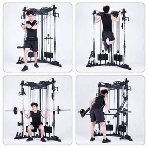 Máquina de Gimnasio Multifuncional con Cable, Rack de Sentadillas, Máquina Smith con Banco, Construcción de Acero para el Hogar, Duradera y Portátil - Product Image 4