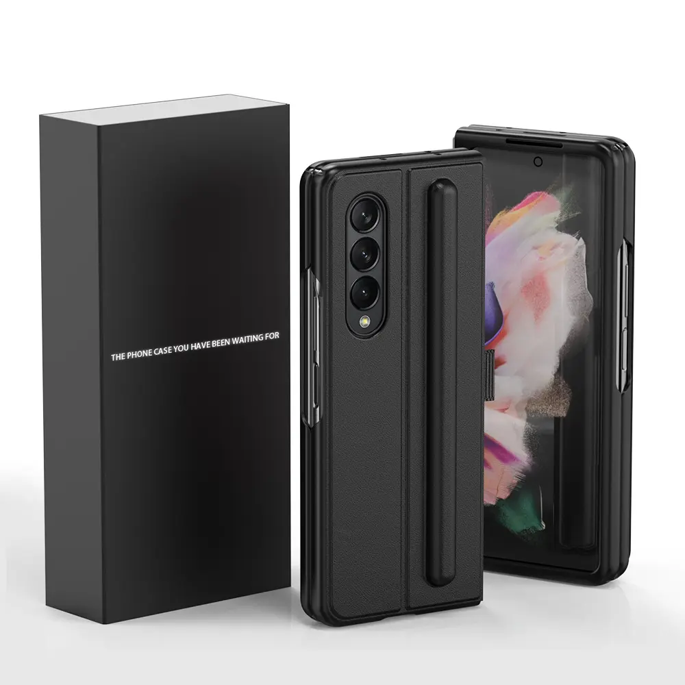 Für SAMSUNG Galaxy Z Fold 3 Case Versteckter Stifts chlitz Design Luxus Leders chutz hülle für SAMSUNG Z Fold 3 Back Case