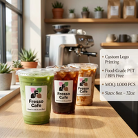 Gobelet en plastique PET transparent de 16 oz avec couvercle et paille, personnalisé avec logo, pour café glacé, boba et thé au lait – Vente en gros