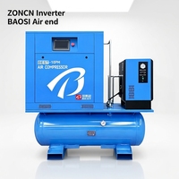 Kompresor udara 7.5 KW 8 bar -13 bar 10HP, empat dalam satu ruang hemat kompresor udara untuk memotong Laser dan perbaikan otomatis