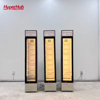 Vitrine réfrigérée mince pour boissons, avec logo personnalisé, éclairage LED couleur et refroidissement direct par ventilateur, idéale pour mini-marchés, salons de coiffure et cafés