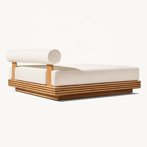 Sassanid Outdoor Indonesian Teak Handcrafted Patio Muebles de jardín Hotel de lujo Muebles de exterior Bondi Solid Teak Daybed - Product Image 3