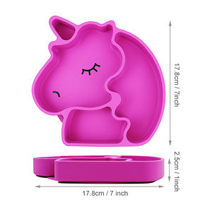 Assiette à dîner <span class=keywords><strong>licorne</strong></span> animée en silicone sans BPA pour bébé - Product Image 3