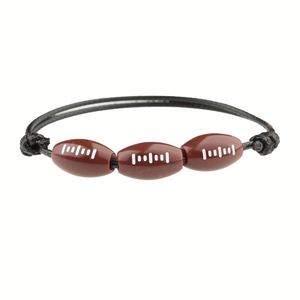 Bracelet perlé personnalisé pour les fans de baseball, softball et football, bijoux en corde tressée faits à la main, cadeaux - Product Image 1