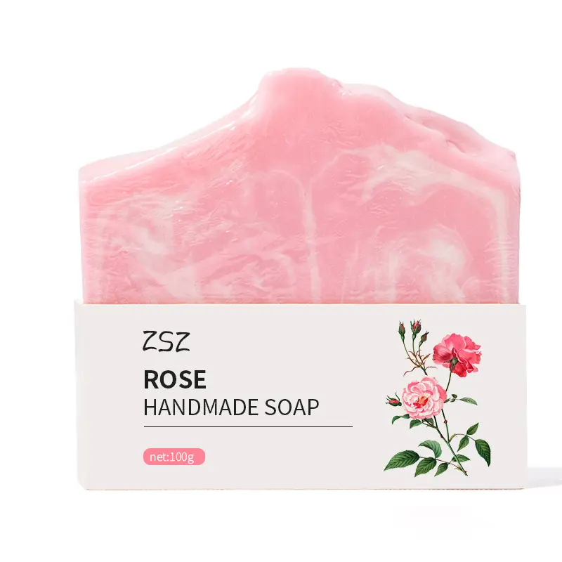 Hot Selling Solid Rose Zeep Handgemaakte Body Cleanser Whitening Lightening Effecten Volwassenen Schoonheid Wassen Glycerine