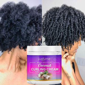 Crema rizadora para mantener el cabello <span class=keywords><strong>Afro</strong></span>, <span class=keywords><strong>rizos</strong></span> de <span class=keywords><strong>coco</strong></span> hidratantes, crema rizadora de estilismo, etiqueta privada personalizada - Product Image 1