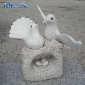 Sculpté à la main en pierre naturelle Animal oiseau sculpture en marbre blanc pierre colombe Pigeon Sculpture Statue sculptures - Product Image 3