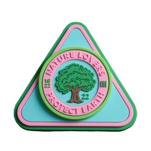 Custom Logo Badge Personalized 2D 3D PVC Patches Embroidered Flower Shape Soft <b>Rubber</b> Labels Patch Hook Loop for Clothing Hat - Product Image 1