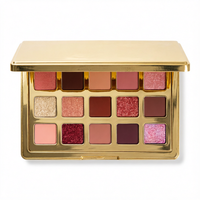 Palette de fards à paupières rose-brun 15 couleurs, fini mat, nacré et scintillant, longue tenue, maquillage professionnel, fabrication OEM