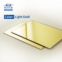 Plaque acrylique miroir dorée double face, plaque acrylique miroir incassable de haute qualité pour la décoration de meubles