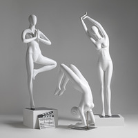 Hochwertige, Langlebige Fiberglas-Schaufensterpuppe mit Weiblichem Ganzkörper für Yoga-Posen zur Präsentation von Yoga- und Pilates-Bekleidung
