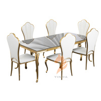 Table à manger de luxe en bambou, chaises de salle à manger, grand mobilier de salle à manger, vente en gros, usine de Foshan