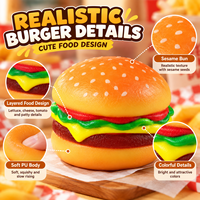 Jouet Squishy Hamburger en PU à Remontée Lente, Jouet Anti-Stress Souple en Forme d'Aliment pour la Vente en Gros