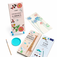 Livre de peinture à l'aquarelle DIY pour enfants avec palette de couleurs unies intégrée, 22 pages de dessins lignés, ensemble prêt à offrir, impression personnalisée
