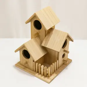 木製バードハウスDIYキッズ絵画木製バードハウス屋外用