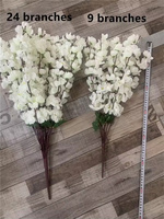 L-3526 Vente chaude Branches de fleurs de pêcher artificielles en soie, blanc, rouge, plusieurs couleurs, fausses fleurs de pêcher pour la décoration de mariage et de la maison