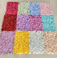 Haute qualité coloré 3d hortensia fleur mur toile de fond fête de mariage décoration de scène soie artificielle Rose fleur mur