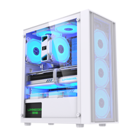 Lovingcool Boîtier PC Tour Complète ATX Gaming Ordinateur de Bureau Avec Kit Ventilateurs RGB LED, Boîtiers et Tours PC en Verre, Châssis PC