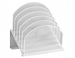 Inclined Desk <b>File</b> <b>Organizer</b> 5-Section Vertical <b>File</b> Folder Holder Stand Metal Rack <b>File</b> Sorter for Desktop Organization - Product Image 4
