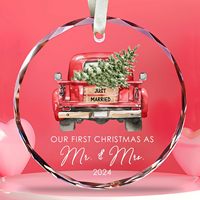 UV-Druck Handgefertigte Runde Klare Glas-Ornamente mit Individuellem Design-Logo 8cm Weihnachtsbaum-Dekoration Party-Geschenk