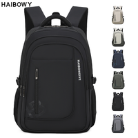 HAIBOWY 2026 Sac à dos de voyage unisexe noir grande capacité pour homme, étudiant, adolescent, imperméable, pour ordinateur portable, vente chaude