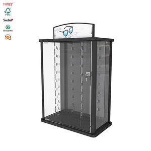 Factory Custom logo Wooden Stand Black Counter <strong>Top</strong> 18 Pairs Lens Storage Optical Display for Sunglasses Shop - Product Image 3