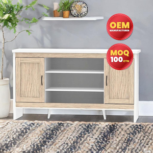 Elegante mesa de buffet moderna de 2 puertas con gabinete de 3 estantes Muebles de madera de color personalizado del fabricante de Malasia para sala de estar - Product Image 1