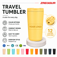 Gobelet à café personnalisé 13oz en acier inoxydable, tasse de voyage avec couvercle rabattable, cadeau promotionnel, vente en gros, marque privée