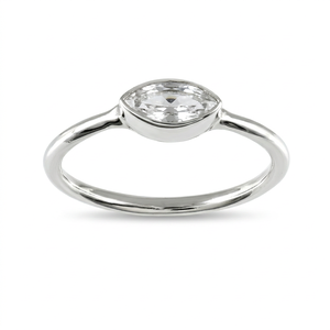 Anillo de Plata de Ley 925 con Topacio Blanco, Joyería Hecha a Mano, Anillo con Piedra Preciosa Natural, Engaste de Bisel, Joyería Fina Clásica para Mujer - Product Image 1