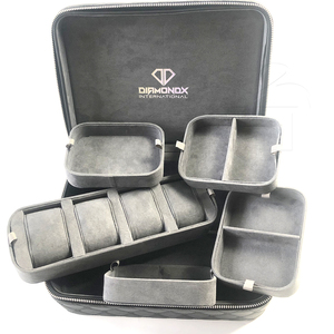 Outdoor Travel Portable Multifunction PU Leather Velvet Jewelry Box Ring Earrings Large Jewelry Storage Case Box