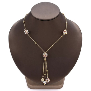Set di gioielli da sposa 4 pz alla moda da sposa per donna set di gioielli da sposa dorati accessori S-0112 - Product Image 2
