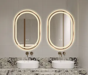 Luxury Look Mirror Intelligent Design LED Light Sensing Bluetooth Detection Anti-fog Bathroom Mirror Two-way Mirror