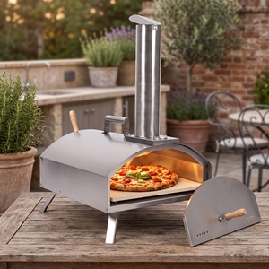 <span class=keywords><strong>Horno</strong></span> de <span class=keywords><strong>Pizza</strong></span> Portátil de Acero Inoxidable con Pellets de Madera, Calentamiento Rápido, con Termómetro, para Acampar y Cocinar al Aire Libre, de Fábrica OEM - Product Image 1