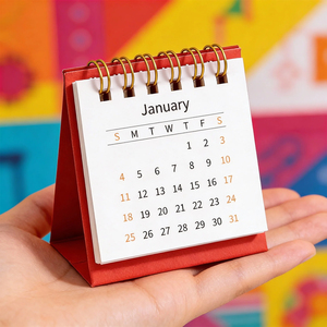 Factory Direct <strong>Sale</strong> <strong>2023</strong> Printed Custom Monthly Desk <strong>Calendar</strong> with Sticky Note Set and Clock OEM Art Paper - Product Image 1