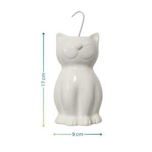 Evaporatori d'acqua in ceramica bianca a forma di gatto per radiatori, umidificatori 10,5x3,5x16 cm, set da 4 - Product Image 2