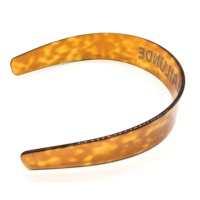 Bandeau en acétate de celluloïd flexible léopard marron fait à la main avec logo personnalisé pour filles et femmes