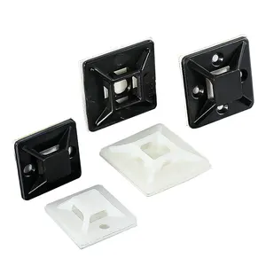 قاعدة سلك ذاتية اللصق من النايلون ذات جودة عالية باللون الأبيض والأسود، أسلاك سلكية ذاتية اللصق، قواعد موصلة بسوستة، حامل جداري 20 25 30 40 ملم - Product Image 1