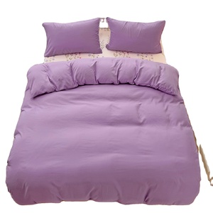 3D Flourish Pattern con colori semplici Draps di lusso En Set di biancheria da letto in poliestere Housse De Couette Set copripiumino di lusso - Product Image 1