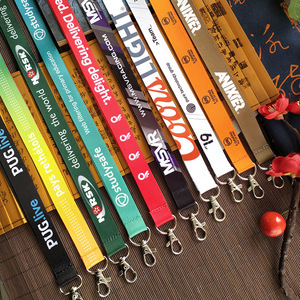 Custom Eco-Friendly Nylon Lanyards Embroidered Jacquard Silk Ribbon Dye Custom Logo for Kids Women Events/Festivals Promotional