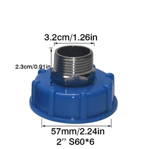 Raccords pour réservoir IBC durable de 1000 L, filetage S60X6 vers connecteur de tuyau d'arrosage de 1/2'', 3/4'', 1'', <span class=keywords><strong>adaptateur</strong></span> de remplacement de valve pour réservoir IBC - Product Image 4