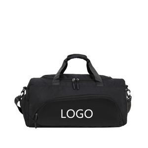 Bolsa de lona impermeable de poliéster de gran capacidad para gimnasio con logotipo personalizado, cremallera y cierre de cerrojo, bolsa de viaje ligera Unisex - Product Image 1